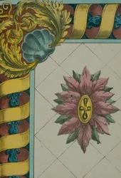 華やかなボーダーデザイン、「装飾的な画家とガラス屋」ガイドと装飾用アパートのデザイン」のページ、1827年発行